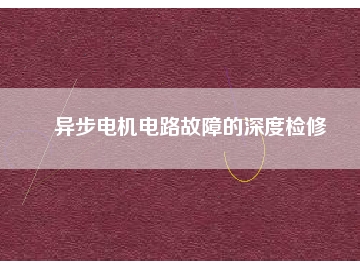 異步電機電路故障的深度檢修