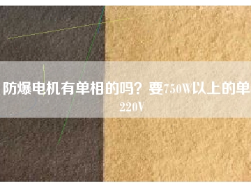 防爆電機有單相的嗎？要750W以上的單相220V