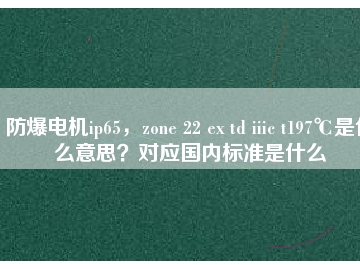 防爆電機(jī)ip65，zone 22 ex td iiic t197℃是什么意思？對應(yīng)國內(nèi)標(biāo)準(zhǔn)是什么