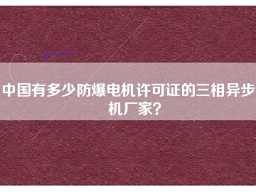 中國有多少防爆電機許可證的三相異步電機廠家？