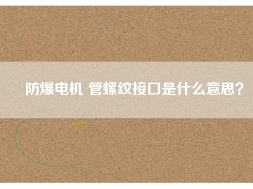 防爆電機 管螺紋接口是什么意思？