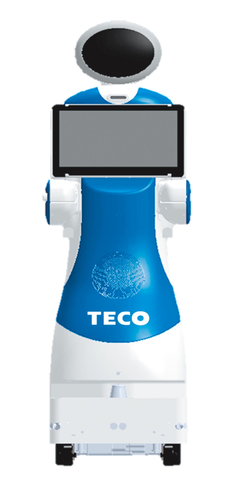 東元今天特別首度亮相自家生產(chǎn)的服務(wù)型機(jī)器人擔(dān)任導(dǎo)覽員。圖／東元提供