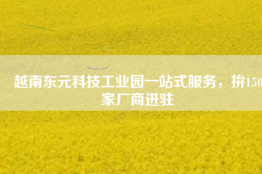 越南東元科技工業(yè)園一站式服務(wù)，拚150家廠商進(jìn)駐