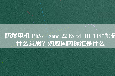 防爆電機(jī)IP65， zone 22 Ex td IIIC T197℃是什么意思？對應(yīng)國內(nèi)標(biāo)準(zhǔn)是什么