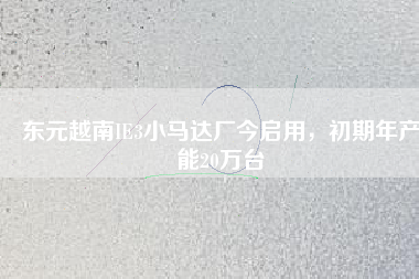 東元越南IE3小馬達(dá)廠今啟用，初期年產(chǎn)能20萬臺(tái)