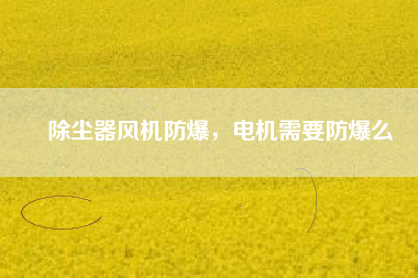 除塵器風(fēng)機(jī)防爆，電機(jī)需要防爆么