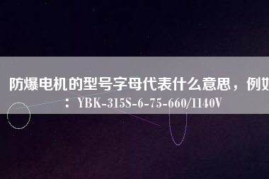 防爆電機的型號字母代表什么意思，例如：YBK-315S-6-75-660/1140V