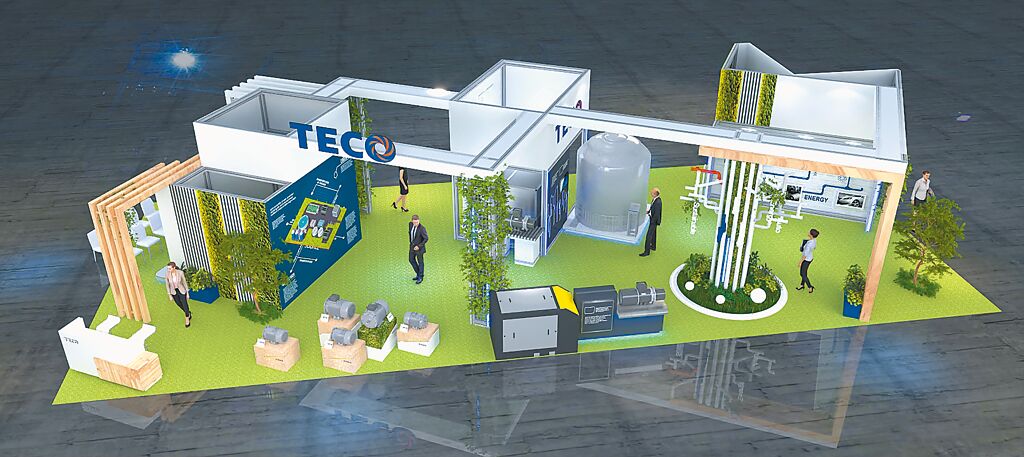 東元集團(tuán)以「綠色智慧工廠」為主軸，參加2023年臺(tái)北自動(dòng)化大展。圖／東元提供